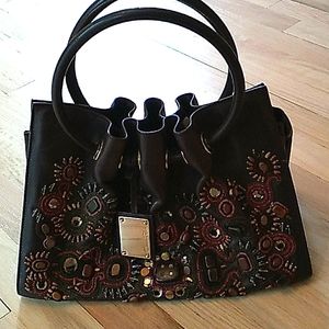 Oscar De La Renta vintage beaded leather handbag